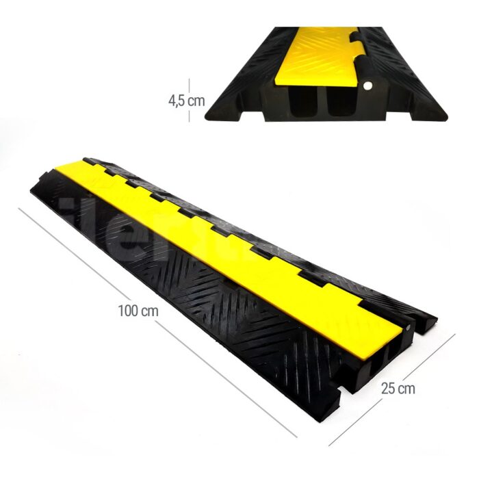 2 Channel Cable Protector Ramp 25 x 100 x 4,5 cm