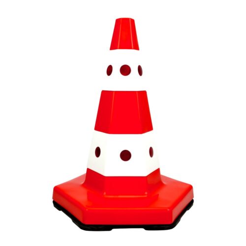 Classic Traffic Cone with Cat's Eye 50 cm- with Weighted Base