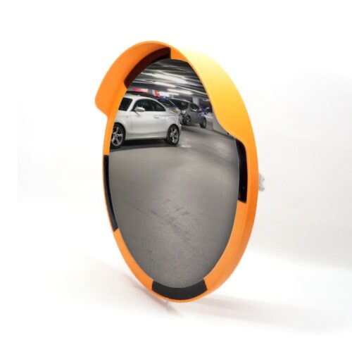 Traffic Safety Mirror 60 cm and 2 m Galvanized Metal Pole with Flange Set