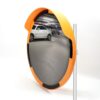 Traffic Safety Mirror 60 cm and 2 m Galvanized Metal Pole with Flange Set