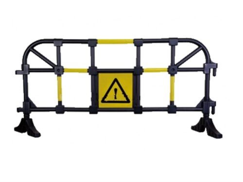 Safety Barrier with Warning Sign