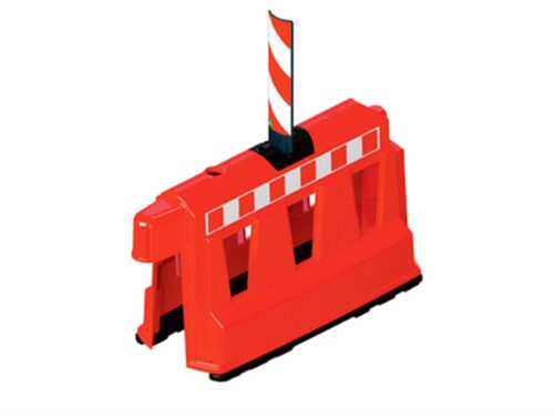 Road Safety Barrier with Mini Signboard 40 x 100 x 60 cm