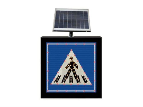Solar Powered Pedestrian Crossing Sign B 14-b (65 x 65 x 10 cm)