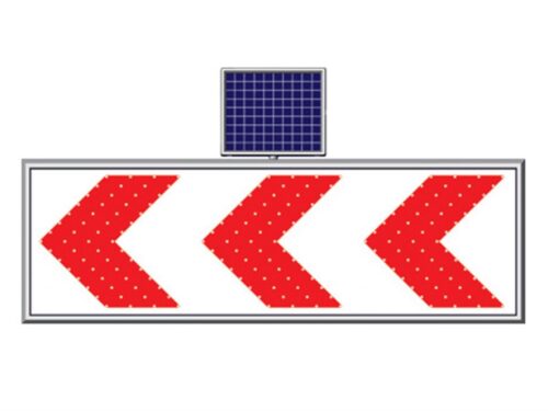 Solar Powered Dangerous Curve - Left Sign (50 x 150 cm)