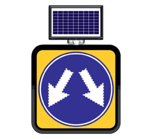 Solar Powered Keep Right Or Left Sign (60 x 60 cm)