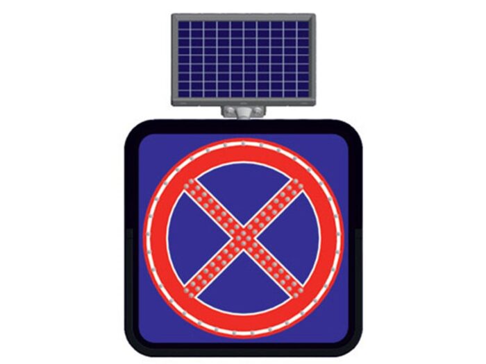 Solar Powered No Parking Sign (60 x 60 cm)