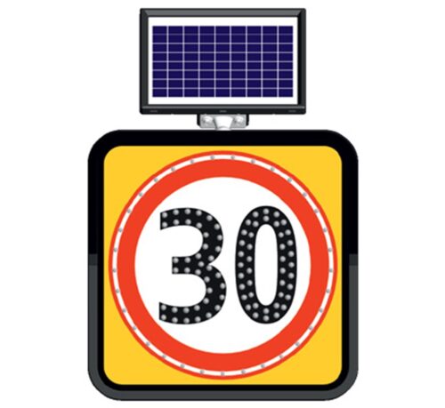 Solar Powered Max. Speed Limitation Sign -30 (60 x 60 cm)