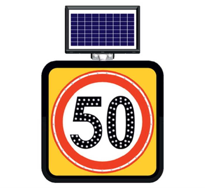 Solar Powered Max. Speed Limitation Sign -50 (60 x 60 cm)