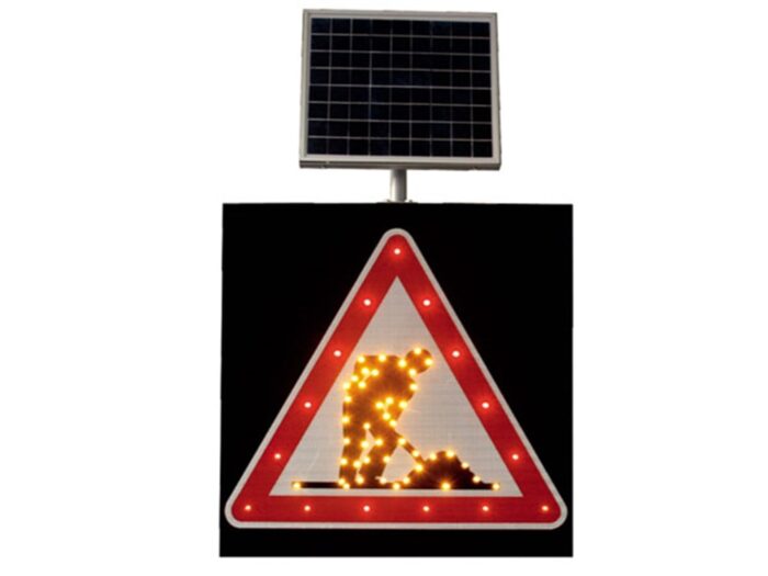Solar Powered Road Construction Sign (60 x 60 x 8 cm)