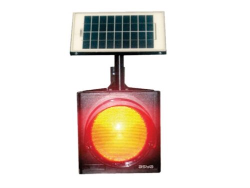Solar Powered High-Power-LED Flashing Light – 200 mm (Black Case)
