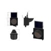 Solar Powered LED Flashing Light - 300 mm (Black Case)