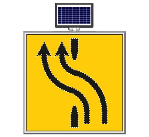 Solar "Two Lane Shift Left" Sign 100 x 100 cm