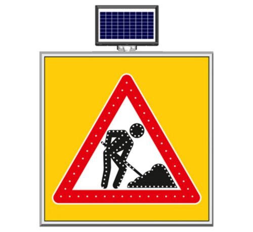 Solar "Road Construction " Sign 100 x 100 cm