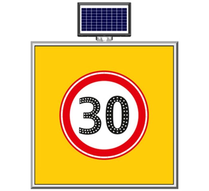 Solar "Speed Limit 30 " Sign 100 x 100 cm