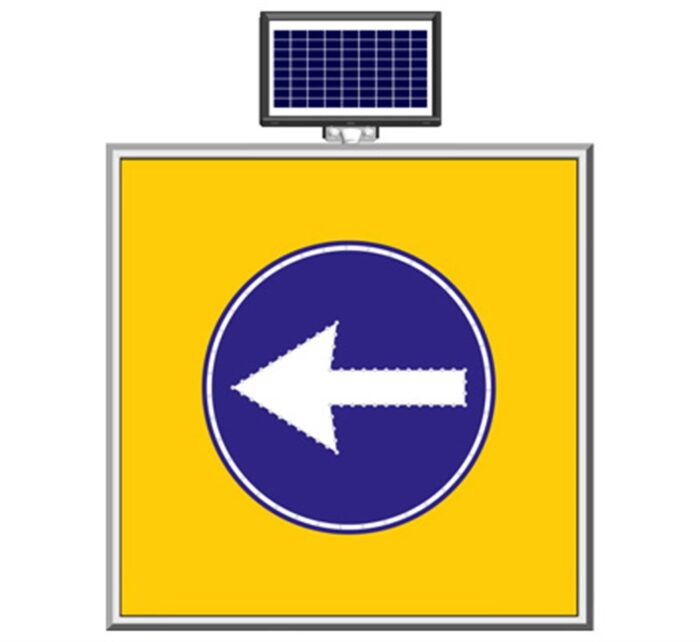 Solar "Left Only" Sign 100 x 100 cm