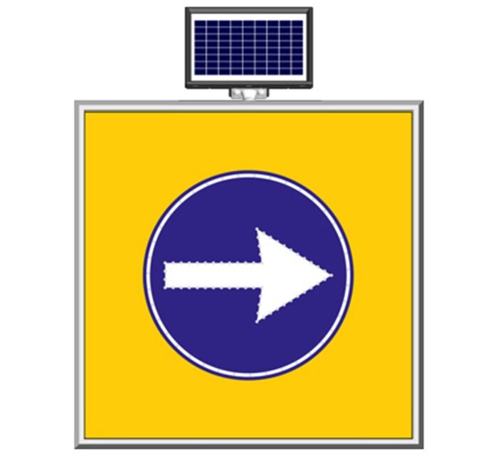 Solar "Right Only" Sign 100 x 100 cm