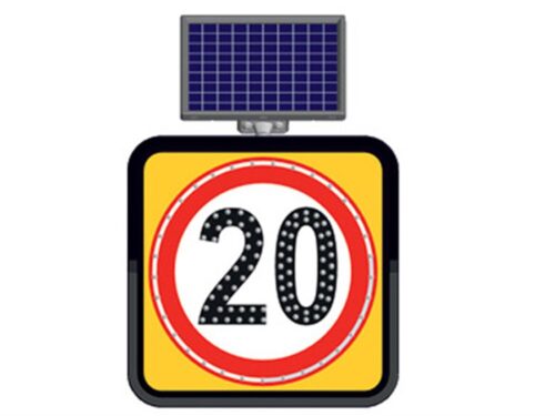 Solar "Speed Limit 20 km" Sign 60 x 60 cm
