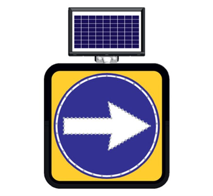 Solar "Right Only" Sign 60 x 60 cm