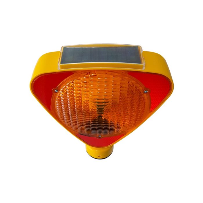 Yellow Solar Barricade Flasher-Triangular