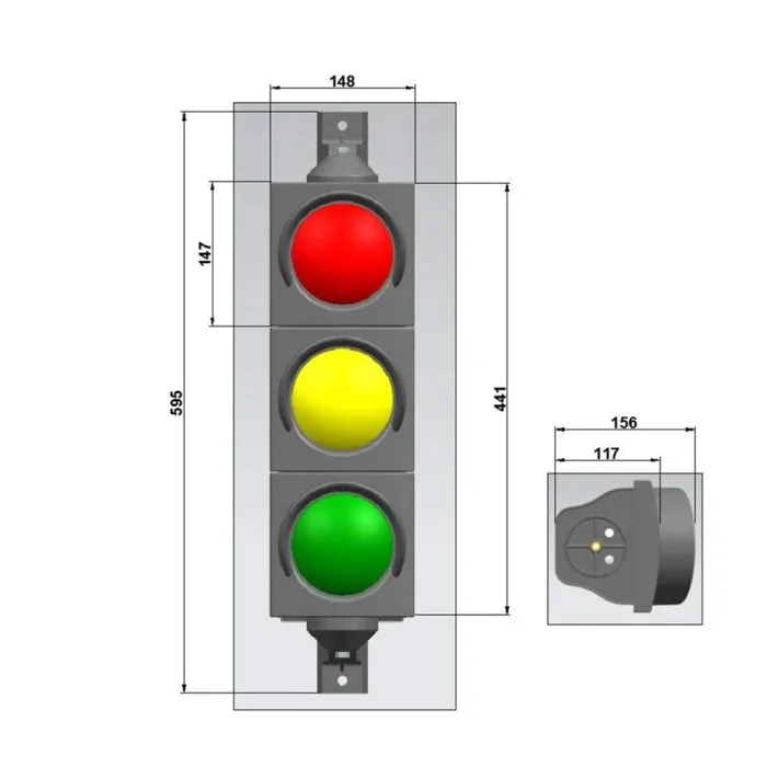 10 cm Power LED Traffic Light with Bicycle Figure
