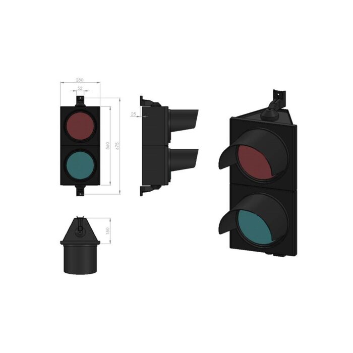 300 mm Red-Green Traffic Light with Power LED