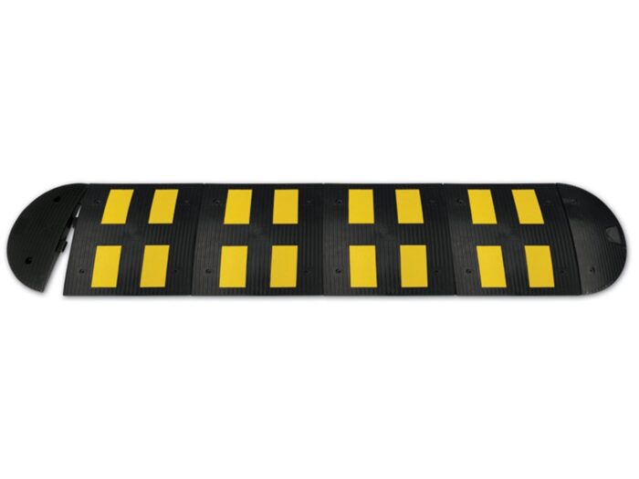 Rubber Speed Bump with 6 Reflective Stripes 500 x 600 x 45 mm