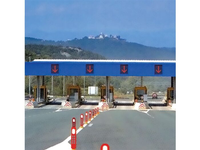 Road Stud with Reflective Signboard application