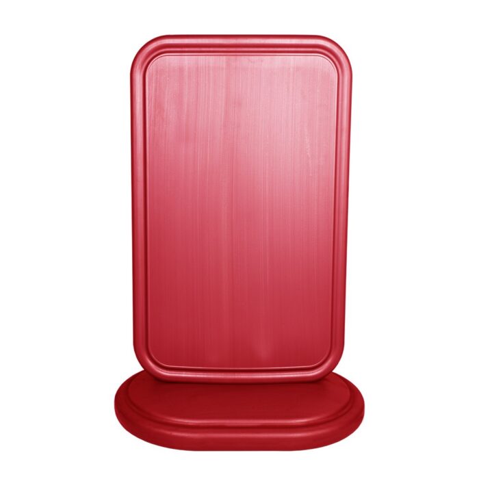 Red Media & Safety Bollard with Oval Base
