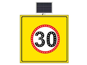 Solar speed limit sign 30 km/h